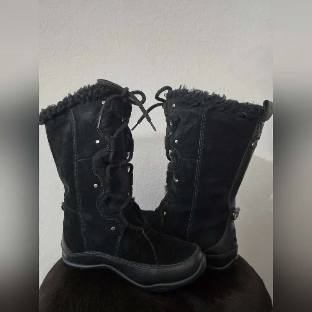 The North Face Abby III Waterproof Winter Snow Boots Black Women's Size 5